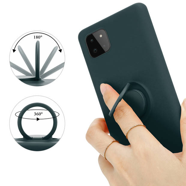 Cadorabo Hoesje geschikt voor Samsung Galaxy A22 5G in LIQUID GROEN - Beschermhoes van TPU silicone Case Cover met ring