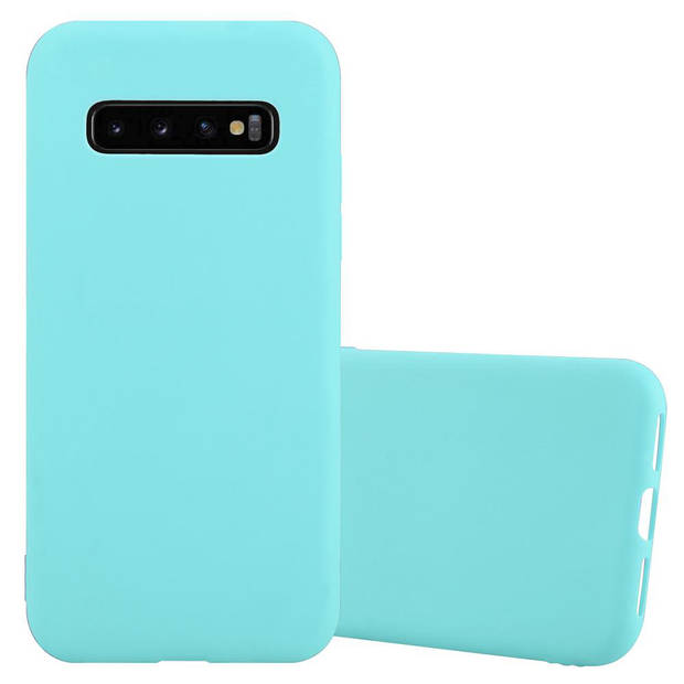 Cadorabo Hoesje geschikt voor Samsung Galaxy S10 PLUS in CANDY BLAUW - Beschermhoes TPU silicone Case Cover