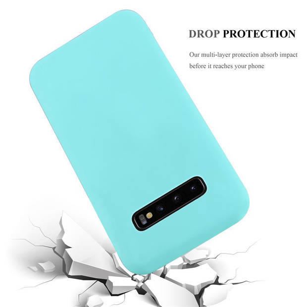 Cadorabo Hoesje geschikt voor Samsung Galaxy S10 PLUS in CANDY BLAUW - Beschermhoes TPU silicone Case Cover