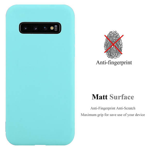 Cadorabo Hoesje geschikt voor Samsung Galaxy S10 PLUS in CANDY BLAUW - Beschermhoes TPU silicone Case Cover