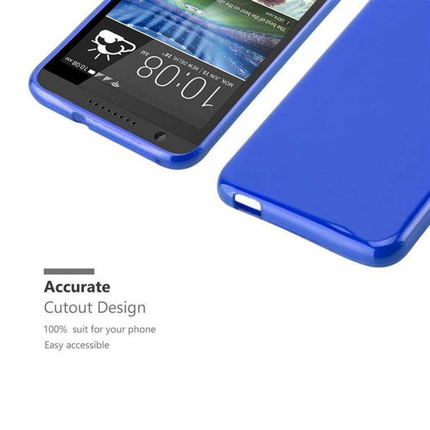 Cadorabo Hoesje geschikt voor HTC Desire 820 in BLAUW - Beschermhoes TPU silicone Case Cover Brushed