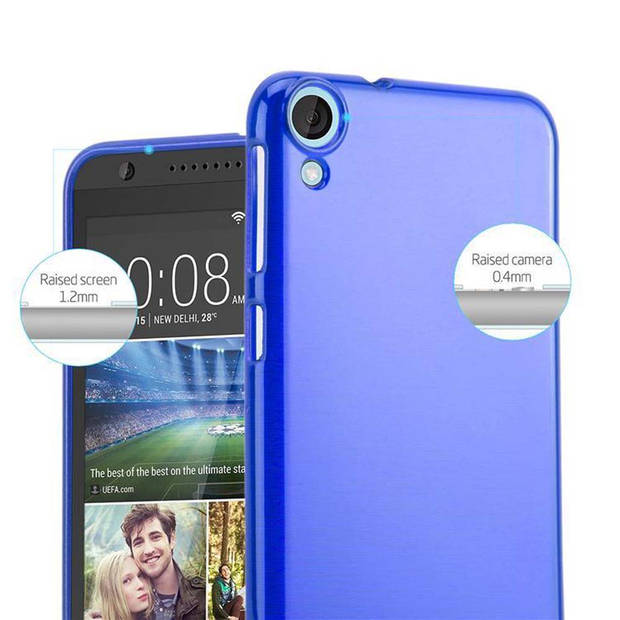 Cadorabo Hoesje geschikt voor HTC Desire 820 in BLAUW - Beschermhoes TPU silicone Case Cover Brushed