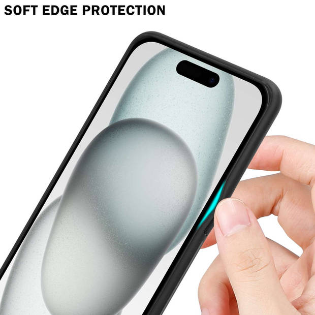 Cadorabo Hoesje geschikt voor Apple iPhone 15 PLUS in ROOD - ZWART - Tweekleurige beschermhoes TPU-silicone Case Cover