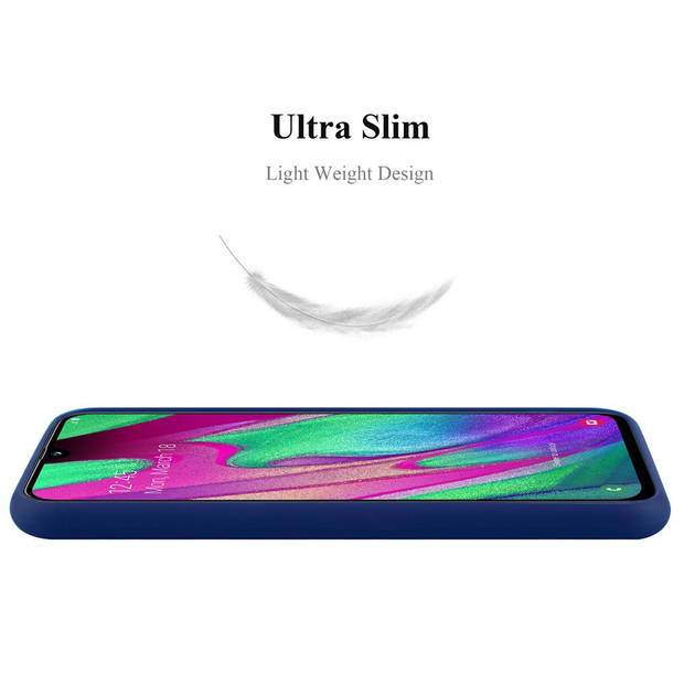 Cadorabo Hoesje geschikt voor Samsung Galaxy A40 in CANDY DONKER BLAUW - Beschermhoes TPU silicone Case Cover