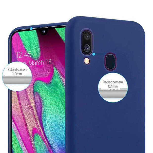 Cadorabo Hoesje geschikt voor Samsung Galaxy A40 in CANDY DONKER BLAUW - Beschermhoes TPU silicone Case Cover