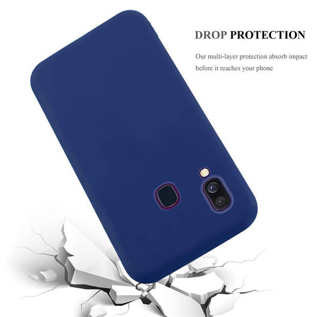 Cadorabo Hoesje geschikt voor Samsung Galaxy A40 in CANDY DONKER BLAUW - Beschermhoes TPU silicone Case Cover