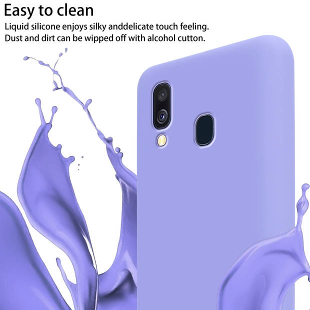 Cadorabo Mobiele telefoon ketting geschikt voor Samsung Galaxy A40 Hoesje in LIQUID LICHT PAARS - Silicone beschermhoes