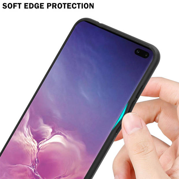 Cadorabo Hoesje geschikt voor Samsung Galaxy S10 PLUS in BLAUW - ZWART - Tweekleurige beschermhoes TPU-silicone Case