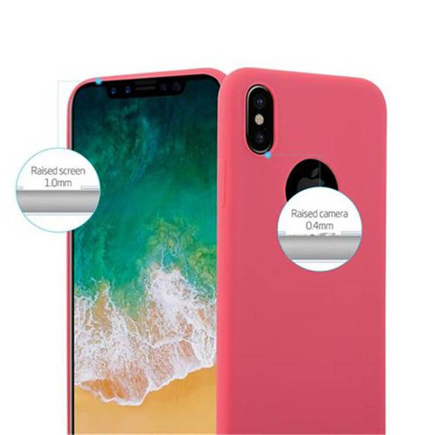Cadorabo Hoesje geschikt voor Apple iPhone X / XS in CANDY ROOD - Beschermhoes TPU silicone Case Cover