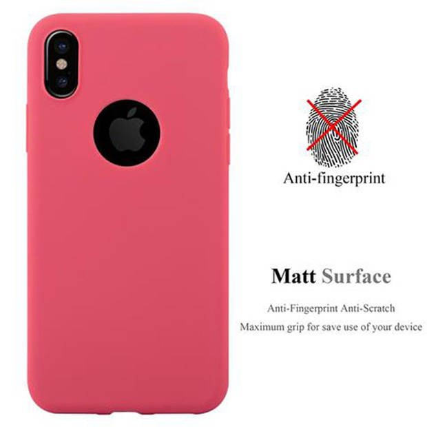 Cadorabo Hoesje geschikt voor Apple iPhone X / XS in CANDY ROOD - Beschermhoes TPU silicone Case Cover