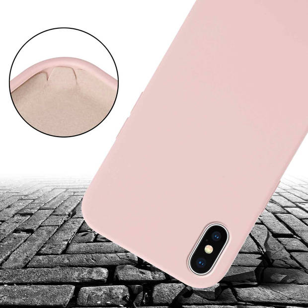 Cadorabo Mobiele telefoon ketting geschikt voor Apple iPhone XS MAX Hoesje in LIQUID ROZE - Silicone beschermhoes