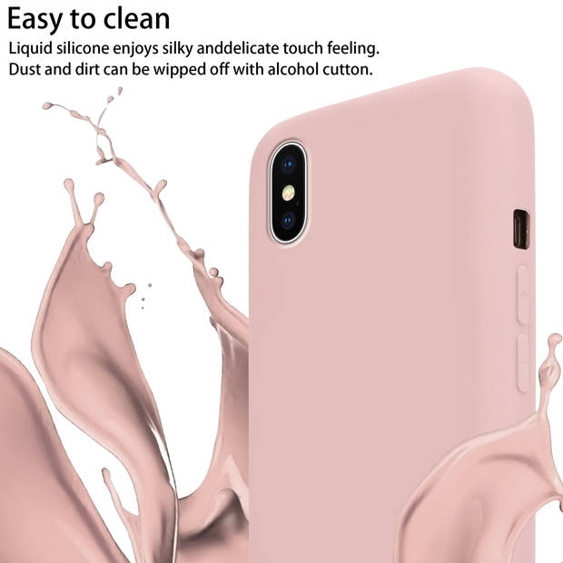 Cadorabo Mobiele telefoon ketting geschikt voor Apple iPhone XS MAX Hoesje in LIQUID ROZE - Silicone beschermhoes