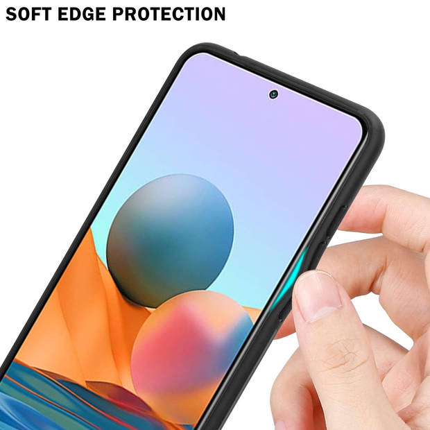Cadorabo Hoesje geschikt voor Xiaomi RedMi NOTE 10 PRO in ROOD - ZWART - Tweekleurige beschermhoes TPU-silicone Case