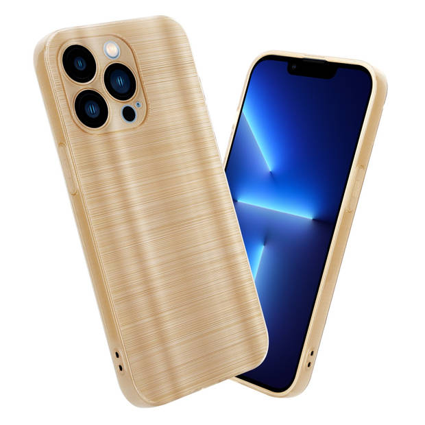 Cadorabo Hoesje geschikt voor Apple iPhone 13 PRO in Brushed Goud - Beschermhoes Case Cover TPU silicone