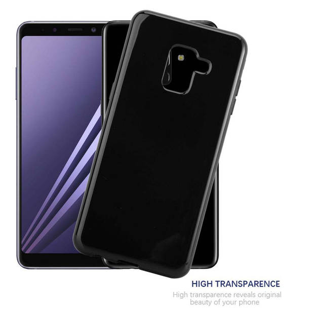 Cadorabo Hoesje geschikt voor Samsung Galaxy A8 2018 in ZWART - Beschermhoes Cover gemaakt van TPU Silicone Case