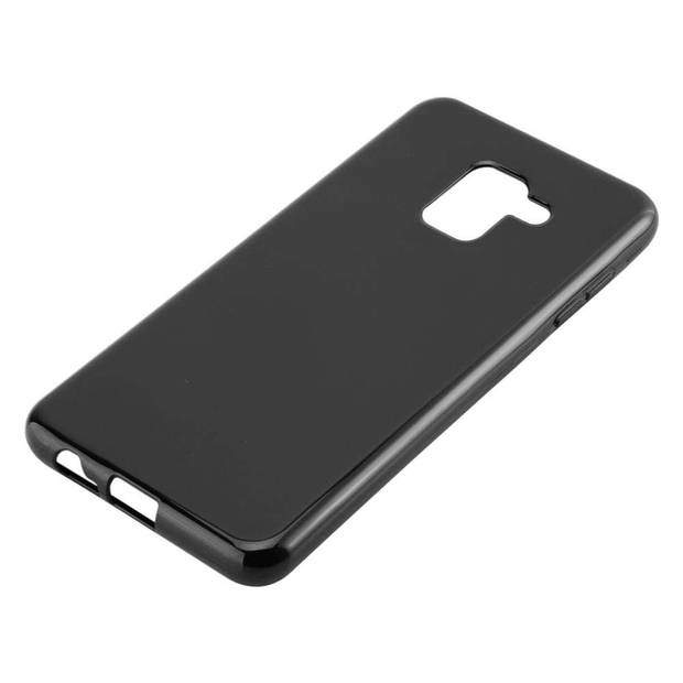 Cadorabo Hoesje geschikt voor Samsung Galaxy A8 2018 in ZWART - Beschermhoes Cover gemaakt van TPU Silicone Case