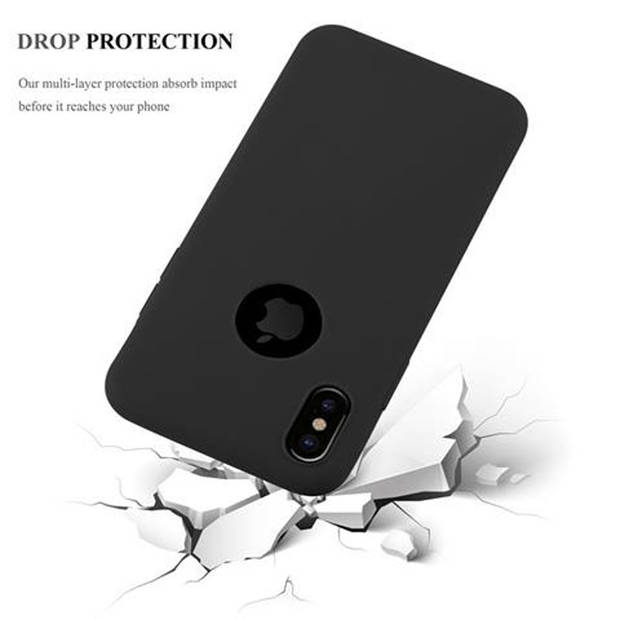 Cadorabo Hoesje geschikt voor Apple iPhone X / XS in CANDY ZWART - Beschermhoes TPU silicone Case Cover