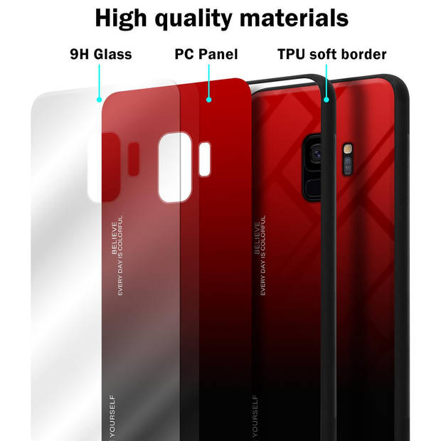 Cadorabo Hoesje geschikt voor Samsung Galaxy S9 in ROOD - ZWART - Tweekleurige beschermhoes TPU-silicone Case Cover