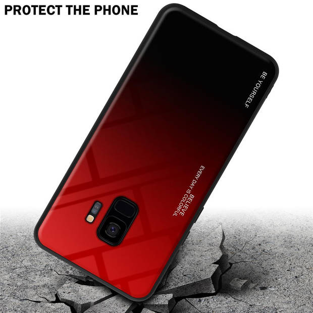 Cadorabo Hoesje geschikt voor Samsung Galaxy S9 in ROOD - ZWART - Tweekleurige beschermhoes TPU-silicone Case Cover