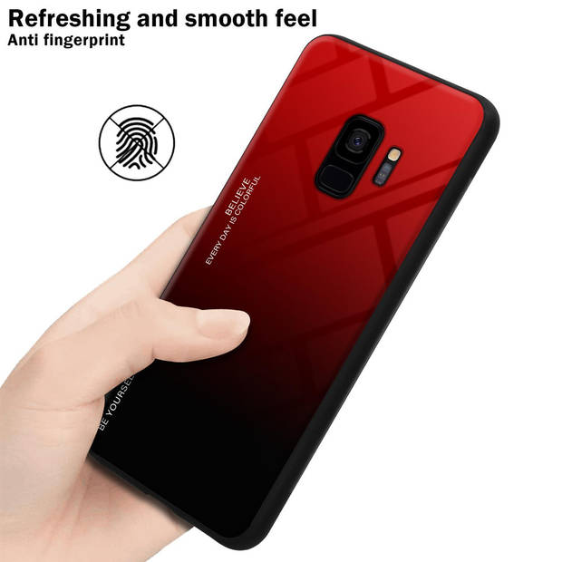 Cadorabo Hoesje geschikt voor Samsung Galaxy S9 in ROOD - ZWART - Tweekleurige beschermhoes TPU-silicone Case Cover