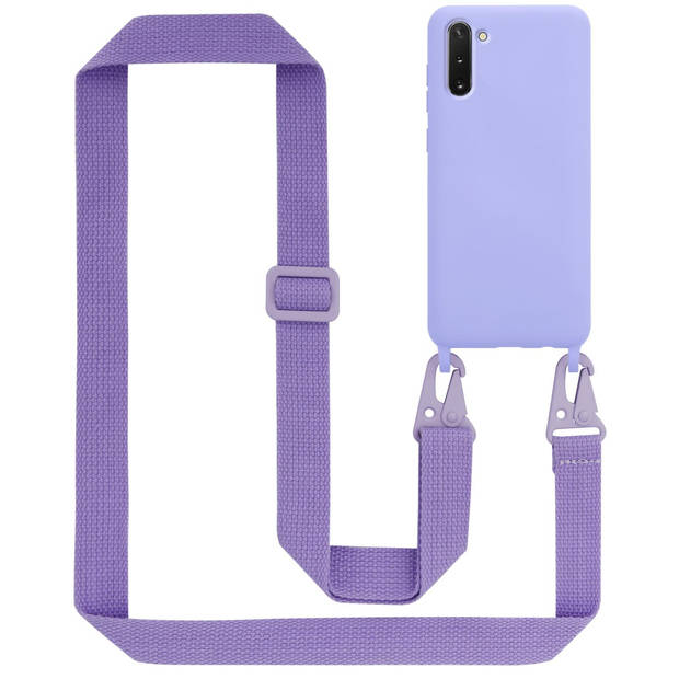 Cadorabo Mobiele telefoon ketting geschikt voor Samsung Galaxy NOTE 10 Hoesje in LIQUID LICHT PAARS - Silicone