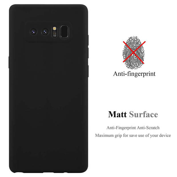 Cadorabo Hoesje geschikt voor Samsung Galaxy NOTE 8 in CANDY ZWART - Beschermhoes TPU silicone Case Cover