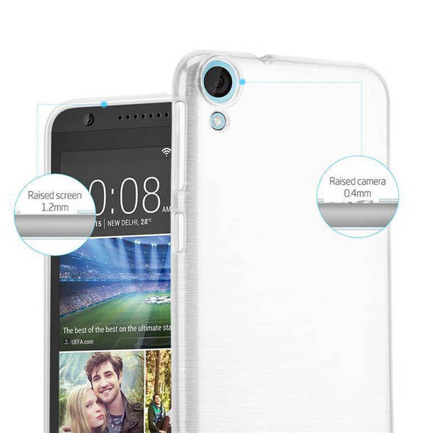 Cadorabo Hoesje geschikt voor HTC Desire 820 in ZILVER - Beschermhoes TPU silicone Case Cover Brushed