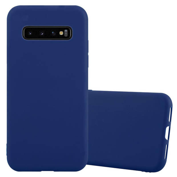 Cadorabo Hoesje geschikt voor Samsung Galaxy S10 4G in CANDY DONKER BLAUW - Beschermhoes TPU silicone Case Cover