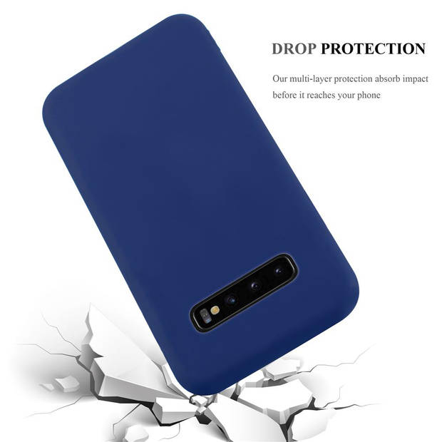 Cadorabo Hoesje geschikt voor Samsung Galaxy S10 4G in CANDY DONKER BLAUW - Beschermhoes TPU silicone Case Cover