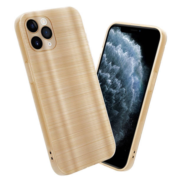 Cadorabo Hoesje geschikt voor Apple iPhone 11 PRO in Brushed Goud - Beschermhoes Case Cover TPU silicone