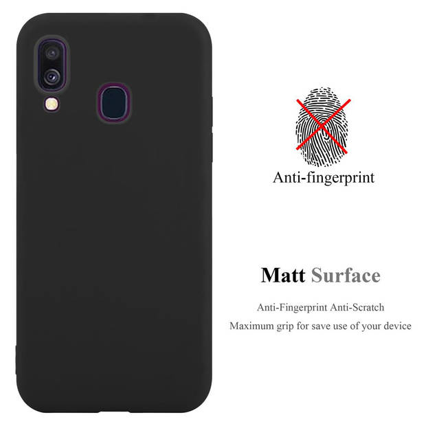 Cadorabo Hoesje geschikt voor Samsung Galaxy A40 in CANDY ZWART - Beschermhoes TPU silicone Case Cover