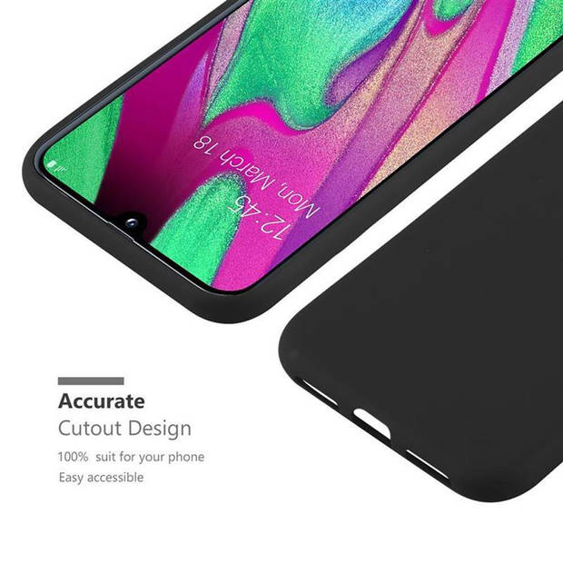 Cadorabo Hoesje geschikt voor Samsung Galaxy A40 in CANDY ZWART - Beschermhoes TPU silicone Case Cover