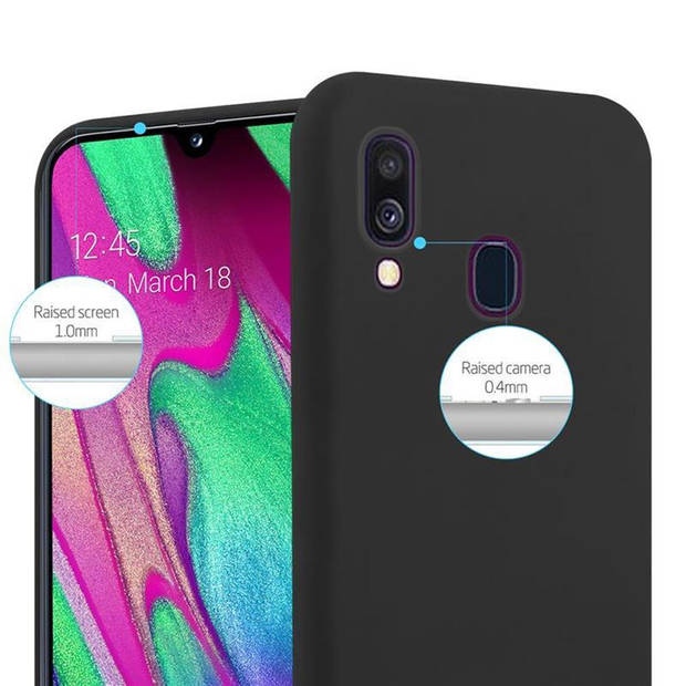 Cadorabo Hoesje geschikt voor Samsung Galaxy A40 in CANDY ZWART - Beschermhoes TPU silicone Case Cover