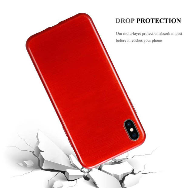 Cadorabo Hoesje geschikt voor Apple iPhone XS MAX in ROOD - Beschermhoes TPU silicone Case Cover Brushed