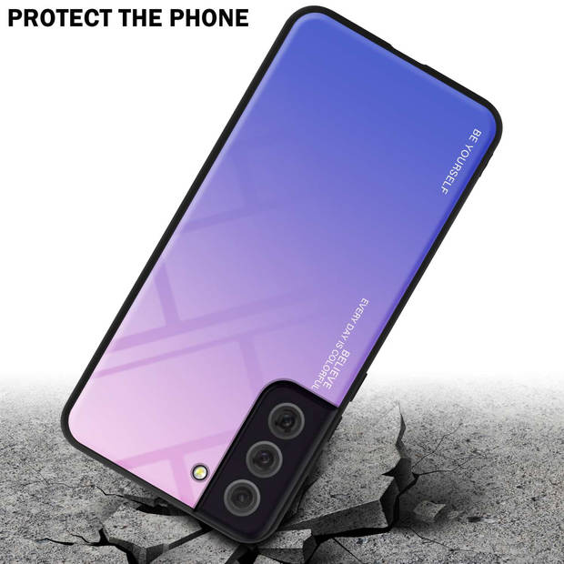 Cadorabo Hoesje geschikt voor Samsung Galaxy S22 in ROZE - BLAUW - Tweekleurige beschermhoes TPU-silicone Case Cover