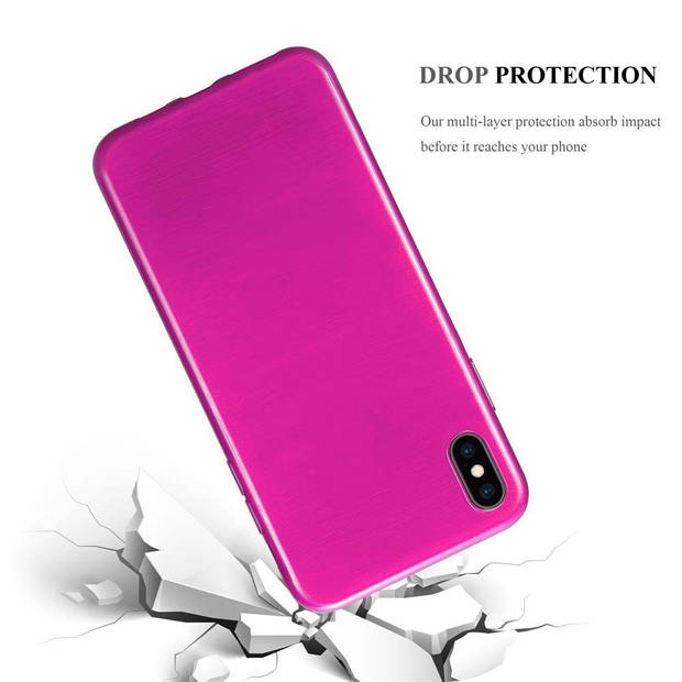 Cadorabo Hoesje geschikt voor Apple iPhone XS MAX in ROZE - Beschermhoes TPU silicone Case Cover Brushed