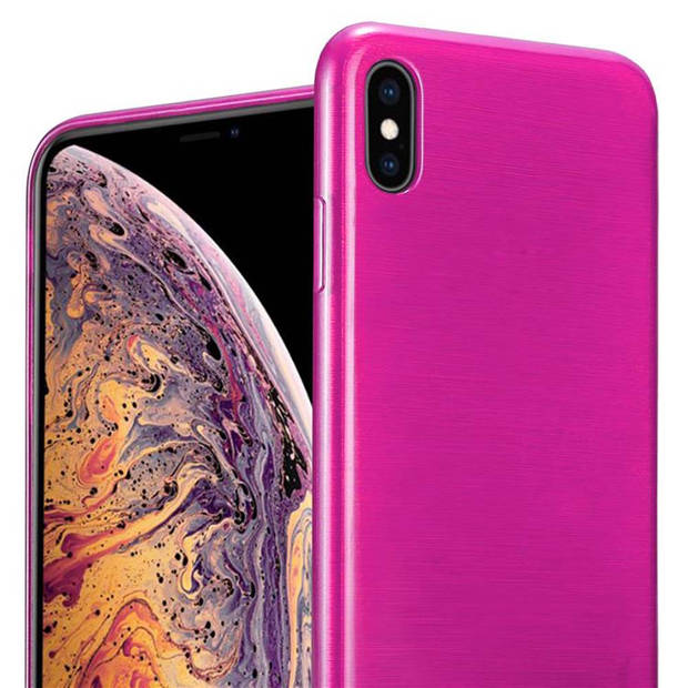 Cadorabo Hoesje geschikt voor Apple iPhone XS MAX in ROZE - Beschermhoes TPU silicone Case Cover Brushed