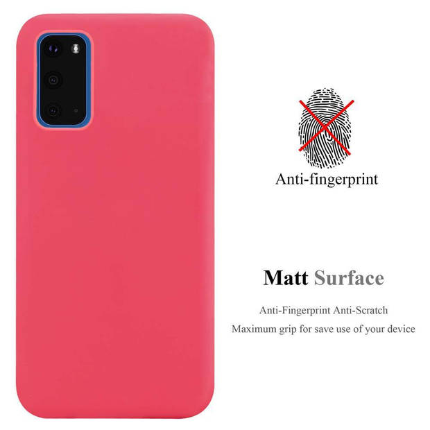 Cadorabo Hoesje geschikt voor Samsung Galaxy S20 in CANDY ROOD - Beschermhoes TPU silicone Case Cover