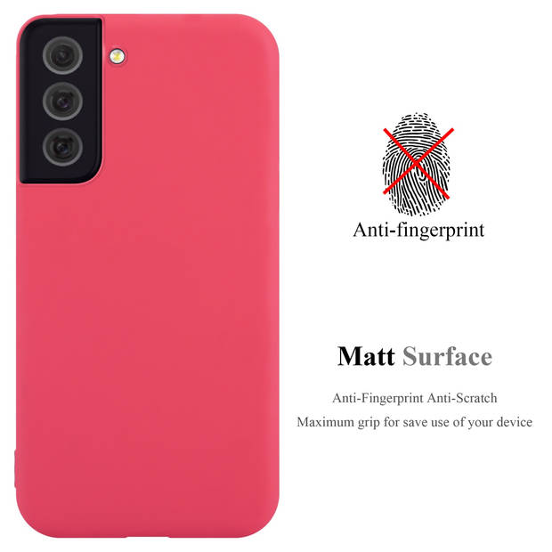 Cadorabo Hoesje geschikt voor Samsung Galaxy S22 in CANDY ROOD - Beschermhoes TPU silicone Case Cover