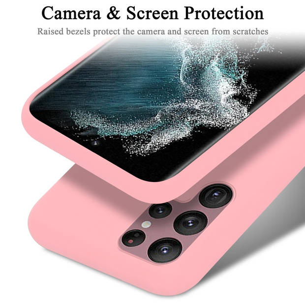 Cadorabo Hoesje geschikt voor Samsung Galaxy S22 ULTRA Case in LIQUID ROZE - Beschermhoes TPU silicone Cover