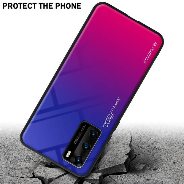 Cadorabo Hoesje geschikt voor Huawei P40 in PAARS - ROOD - Tweekleurige beschermhoes TPU-silicone Case Cover