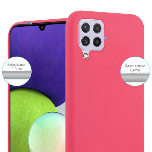 Cadorabo Hoesje geschikt voor Samsung Galaxy A22 4G / M22 / M32 4G in CANDY ROOD - Beschermhoes TPU silicone Case Cover