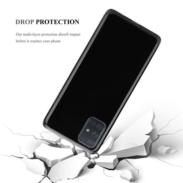 Cadorabo Hoesje geschikt voor Samsung Galaxy A71 4G in ZWART - Beschermhoes Cover gemaakt van TPU Silicone Case