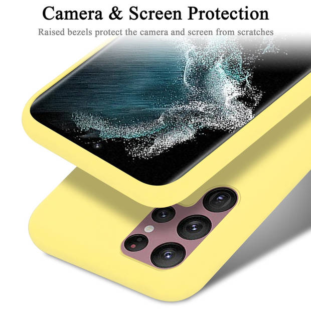 Cadorabo Hoesje geschikt voor Samsung Galaxy S22 ULTRA Case in LIQUID GEEL - Beschermhoes TPU silicone Cover