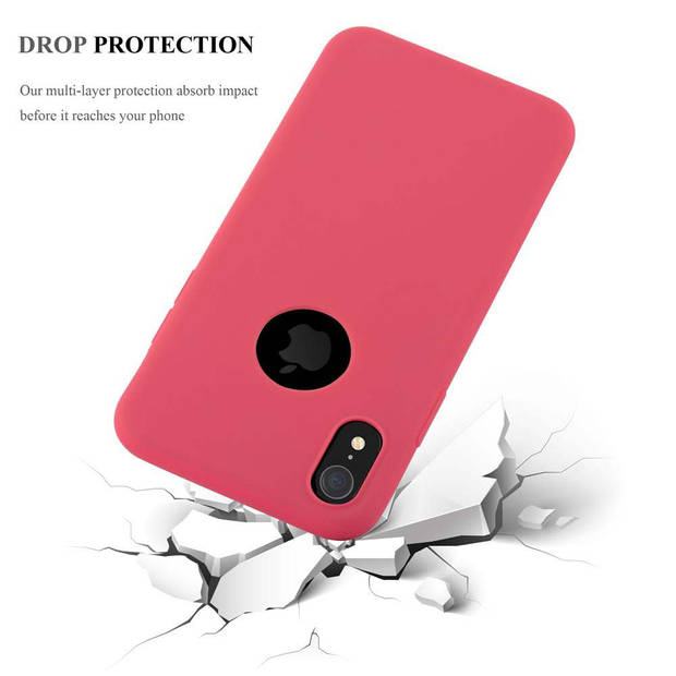 Cadorabo Hoesje geschikt voor Apple iPhone XR in CANDY ROOD - Beschermhoes TPU silicone Case Cover