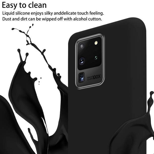 Cadorabo Mobiele telefoon ketting geschikt voor Samsung Galaxy S20 ULTRA Hoesje in LIQUID ZWART - Silicone beschermhoes