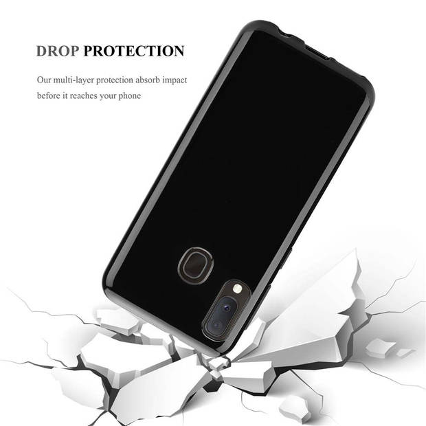 Cadorabo Hoesje geschikt voor Samsung Galaxy A40 in ZWART - Beschermhoes Cover gemaakt van TPU Silicone Case