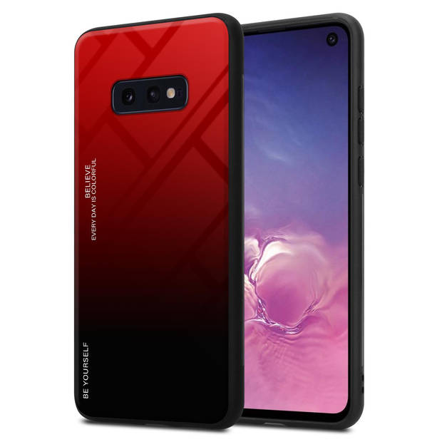 Cadorabo Hoesje geschikt voor Samsung Galaxy S10e in ROOD - ZWART - Tweekleurige beschermhoes TPU-silicone Case Cover