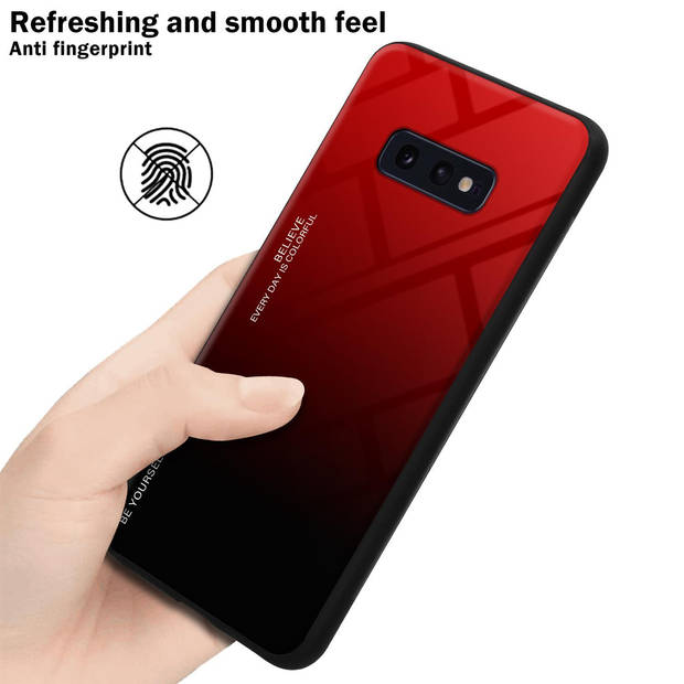 Cadorabo Hoesje geschikt voor Samsung Galaxy S10e in ROOD - ZWART - Tweekleurige beschermhoes TPU-silicone Case Cover