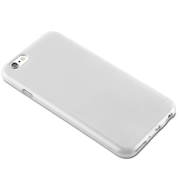 Cadorabo Hoesje geschikt voor Apple iPhone 6 / 6S in ZILVER - Beschermhoes TPU silicone Case Cover Brushed